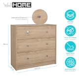 thumbnail of WellHome - Cassettiera da Camera con 3 Cassetti in colore Rovere 73 x 31 x 69 cm - Ebro Oak