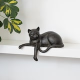 thumbnail of Dekofigur Figur Katze Kater liegend Kantenhocker Polyresin Antik Stil H 20 cm