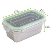 thumbnail of PACKNWOOD - 6u - NOXBOX Fiambrera rectangular de acero inoxidable con tapa transparente de pp 193x125mm H70mm 1000ml - 294IBOX1000