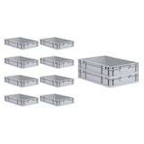 thumbnail of PROREGAL Eurobox NextGen Grip | HxBxT 12x40x60cm | 23 Liter | Griffe geschlossen | Glatter Boden | Eurobehälter, Transportbox, Transportbehälter