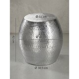 thumbnail of Beistelltisch 42 x 42 x 42 cm Aluminium Silber Dekotisch Orientalisch Rund, Designer Ablagetisch Metall Modern, Anstelltisch Schmal , Kleiner
