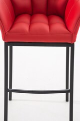thumbnail of Barhocker GIBEL - Kunstleder Rot 64x48x110 cm Schwarz | Barstuhl Mit Lehne Tresenhocker Tresenstuhl Kneipenhocker Kneipenstuhl