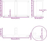 thumbnail of Helloshop26 - Set aus 2 verstellbaren T-förmigen Couchtischbeinen 70 x 25 x 43 cm modernes Design weißer Stahl 02_0057306
