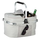 thumbnail of Relaxdays Einkaufskorb, faltbar, Tragegriff, HBT: 45 x 43 x 30,5 cm, Isoliertasche zum Einkaufen, Picknickkorb, hellgrau