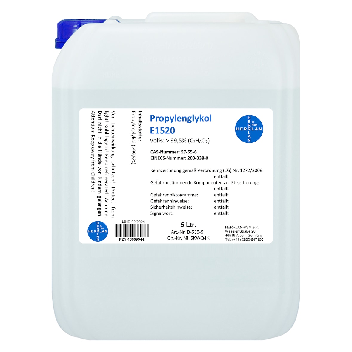 5000 ml Propylenglykol 99,5% I HERRLAN-Qualität I Made in Germany