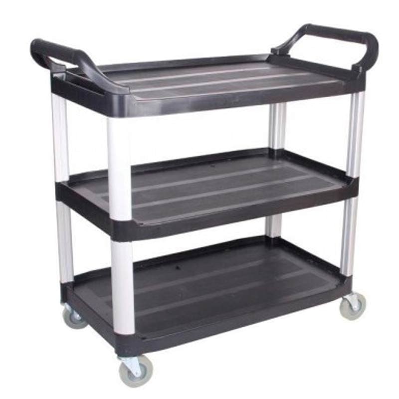 Carro de servicio con 3 estantes de plástico. Balda de 795x505 mm