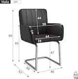 thumbnail of Esszimmerstühle 2er-Set Kunstleder Schwarz mit Metallbeinen, ergonomisch