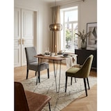 thumbnail of Esszimmertisch 80x80x76 cm Sheesham Massivholz, Esstisch mit Metallbeinen, Massiver Echtholz Tisch Quadratisch, Designer Holztisch Massiv, Moderner