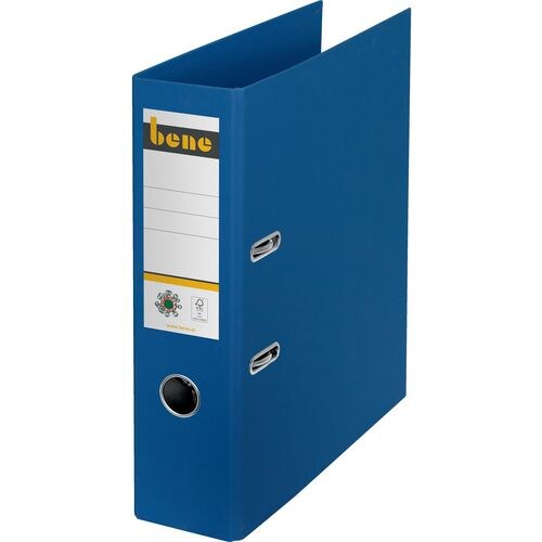 Bene No.1 Power Ordner Breit DIN A4 80 mm Blau 2 Ringe 301400BL Pappkarton Matt Hochformat