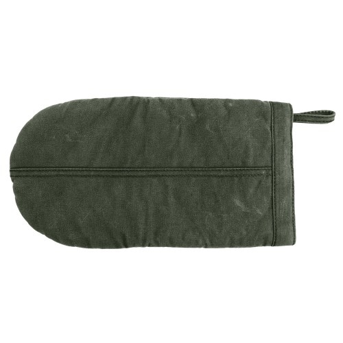 667 - Ofenhandschuh Corby, waxed cotton, B 16  X L 31 cm : Flaschengrün 100% Baumwolle 280 g/m² gewachst