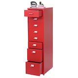 thumbnail of Rollcontainer Boston T851, Schubladenschrank Stahlschrank, 110x28x41cm 8 Schubladen ~ rot