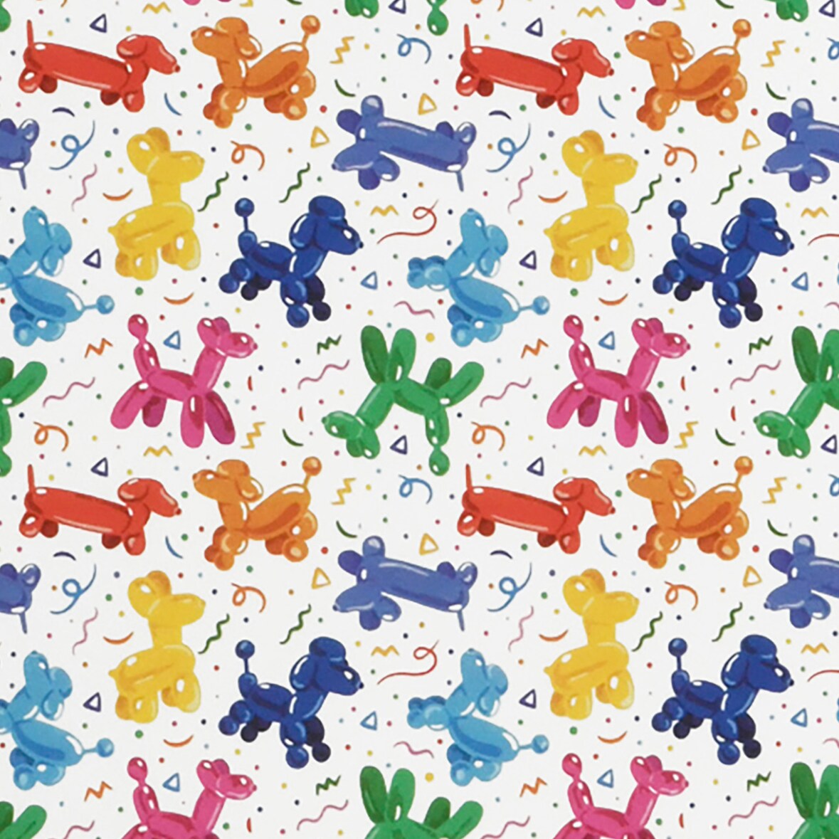 Geschenkpapier Luftballons 70cm x 2m Rolle Geschenk Papier Ballon Hunde Motiv Geschenkpapierrolle Geburtstag Kindergeburtstag Farbiges Packpapier Bunt