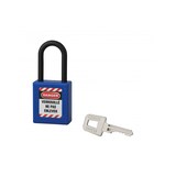 thumbnail of Cadenas de consignation LOTO Lockout Tagout 40 mm anse nylon Ø 6 x 38 mm bleu