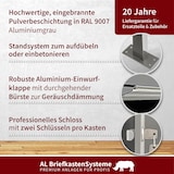 thumbnail of AL Briefkastensysteme 50 Fächer Premium Stand Briefkasten Anlage in RAL 9007 Aluminium Grau, Post A4, robust, wetterfest, Artikelnummer: 132P50S5P9007