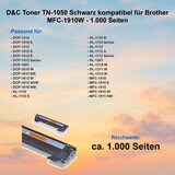 thumbnail of D&C Toner TN-1050 Schwarz kompatibel für Brother MFC-1910W - 1.000 Seiten
