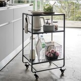thumbnail of Yamazaki Home Küchenwagen auf Rollen schwarz Metall mit Rollen 3 Ebenen 38x81x49cm Tower 04919