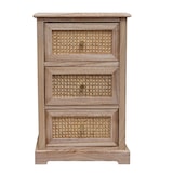 thumbnail of Kommode HWC-K87, Schubladenschrank Schrank, Holz Rattan 63x40x28cm ~ naturfarben