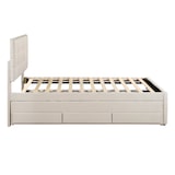 thumbnail of Merax Polsterbett, Doppelbett, Familienbett, mit drei Schubladen, ausziehbares Bett, Verstellbares Kopfteil, Beige, 90x200cm