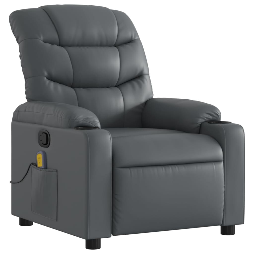 vidaXL Massagesessel Relaxsessel Grau Kunstleder
