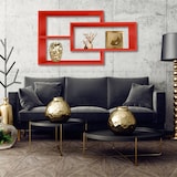 thumbnail of Wandregal Rot Bücherregal Holz Hängeregal Schweberegal