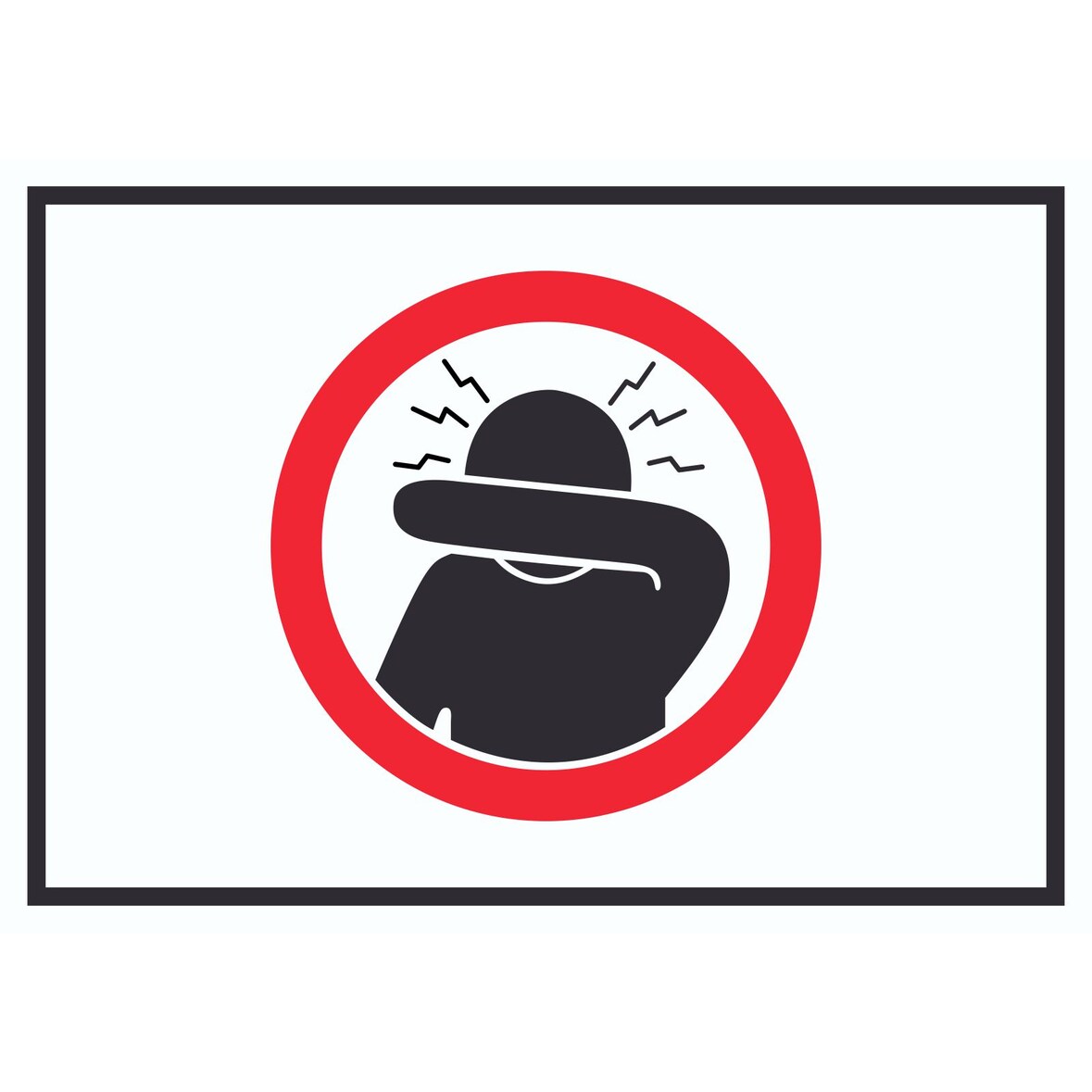 Husten und Niesetikette beachten Symbol Schild A0 Rückseite selbstklebend