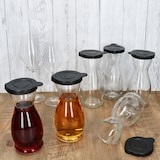 thumbnail of 12x MIA MISURA Wein-Karaffe mit Deckel schwarz 0,5L geeicht Glas-Krug Saft Wasser
