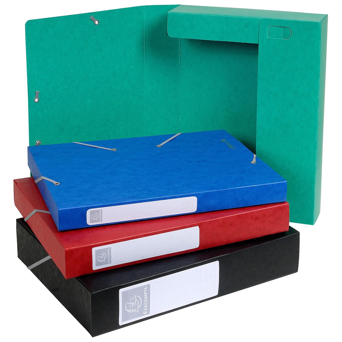 Exacompta - Réf. 14000H - 10 boites de classement Cartobox Dos 40mm Carte lustrée - A4 - Couleurs assorties
