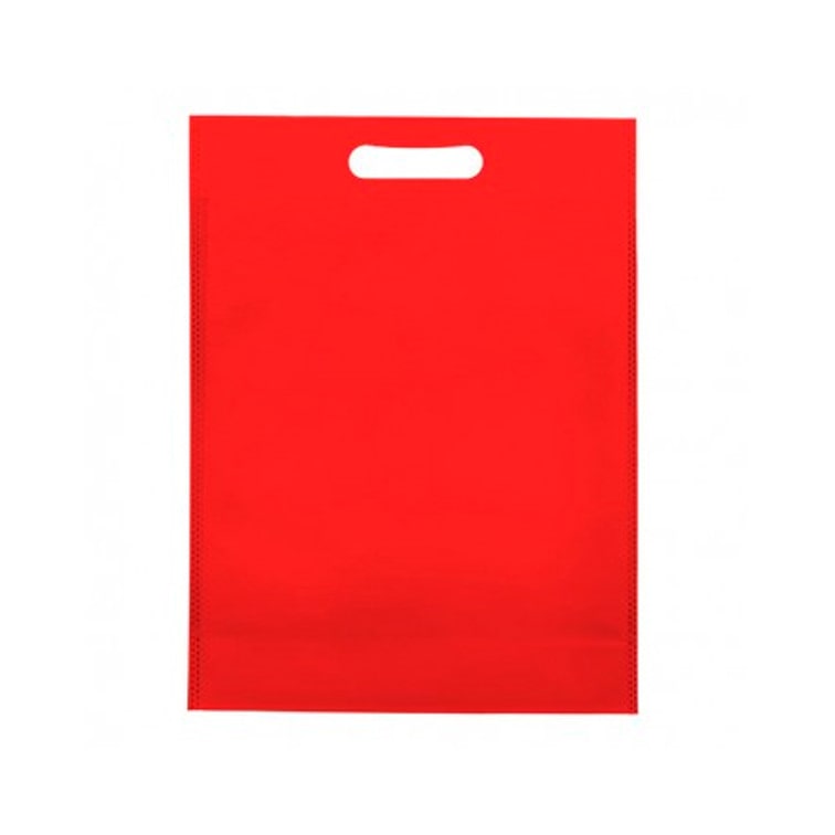 MONOUSO - Vliesstofftasche Gestanzten Griffen Rot 30+10x40cm (200 Stück)