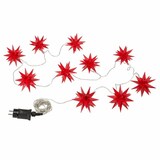 thumbnail of 6x Lichterkette Weihnachtsstern 10 LED Sterne Ø12cm warmweiß rot 7,7m 8h Timer