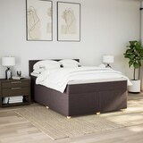 thumbnail of vidaXL Boxspringbett mit Matratze Dunkelbraun 140x200 cm Stoff