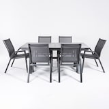 thumbnail of Conjunto de mesas e cadeiras reforçadas para jardim, Mesa extensível 180 a 240 cm, Alumínio e HPL, Cor Antracite