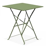 thumbnail of Table de jardin pliante bistrot en acier vert cactus - Oviala