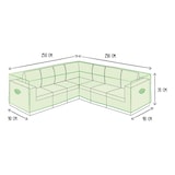 thumbnail of Buitenhoes voor loungeset, beigegrijs, L-vormig, 250 cm x 250 cm x 90 cm x 70 cm