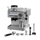 thumbnail of Espressomaschine mit Mahlwerk und Manometer, halbautomatisch, 20 Bar, Edelstahlgehäuse, 51 mm Filter, Milchschaumdüse, Tassenwärmer, Touch-Bedienung