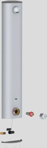 thumbnail of Delabie DU-Elem. SECURITHERM Therm. 6V Batt, Alu, Anschl. verdeckt