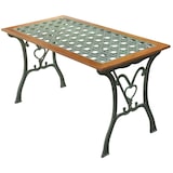 thumbnail of Tavolo da giardino 110x55xH60 cm con struttura in ghisa e legno tropicale Rattan Arc