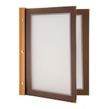 thumbnail of Securit® Portamenù in legno con 2 inserti singoli, visibili 4xA4 – Set da 20