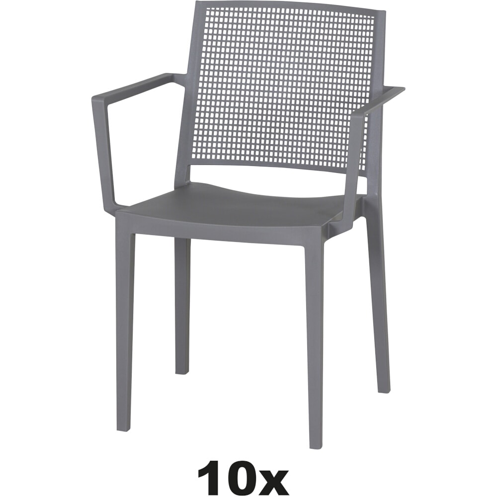 Siena  Garden Square Stapelsessel objektgeeignet 10x grau
