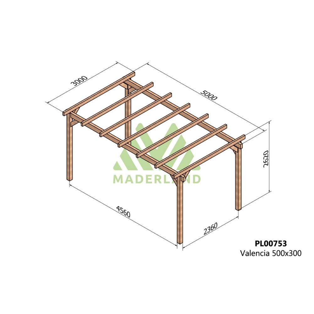 Pérgola de Madera Laminada Valencia (Maderland) - Gardeneas