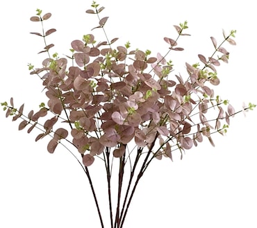 Layba Eucalipto Artificial Rosa Antiguo 85 cm (3 Uds) Serie Deco, Hojas Delicadas, Tallos Flexibles