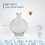 thumbnail of 5 Garrafas de Vidro 500ml com Rolha de Cortiça – Elegância e Versatilidade para Licores, Rum e Bebidas Artesanais