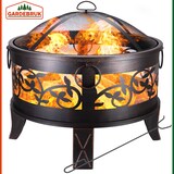 thumbnail of GARDEBRUK® Feuerschale mit Funkenschutz Schürhaken Abdeckung Ø67cm Stahl Feuerkorb Feuerstelle Terrassenofen Garten