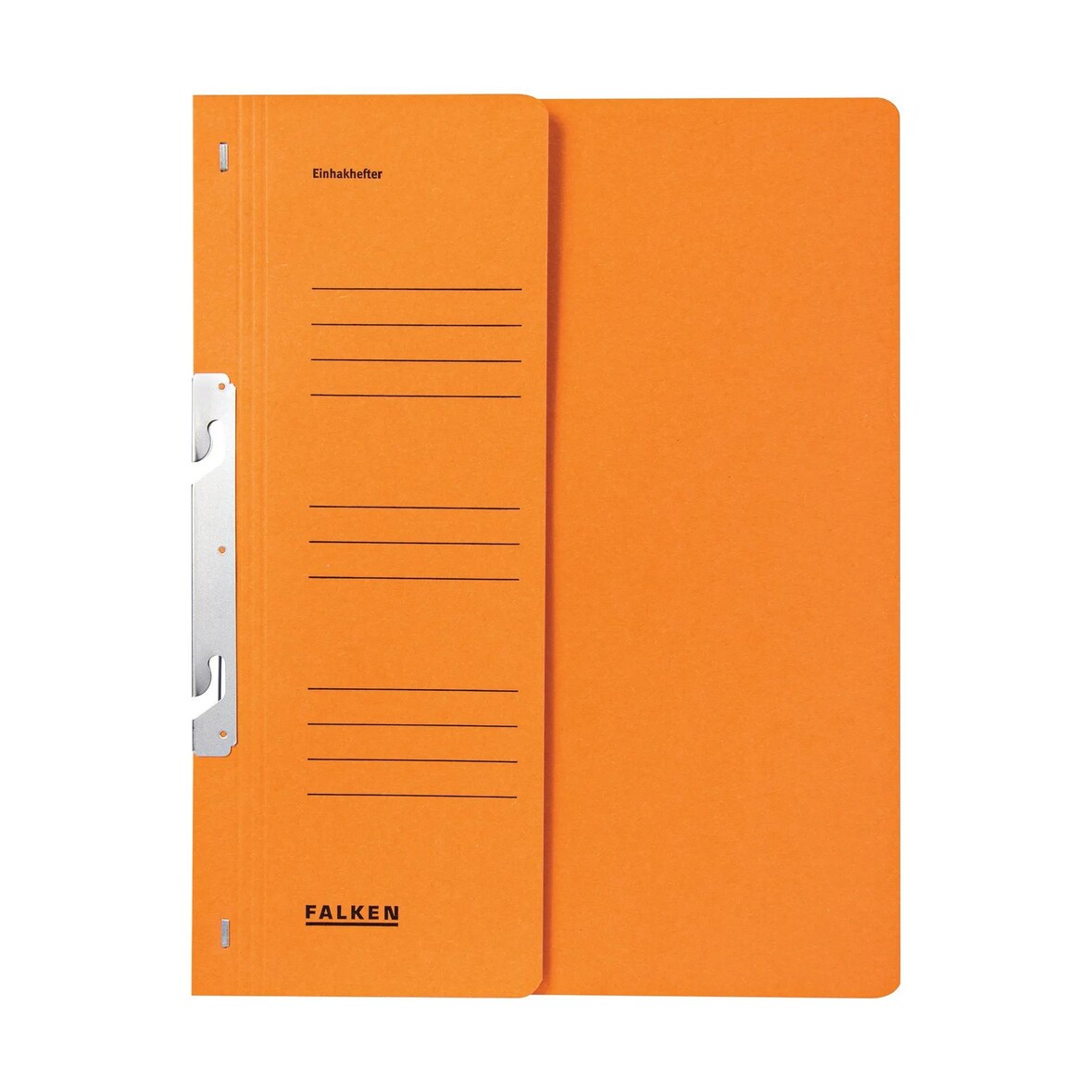 Falken 80004047 Einhakhefter für DIN A4, 250g/m2 Manila-RC-Krt., 1/2 Vorderd., Behördenheftung - Orange