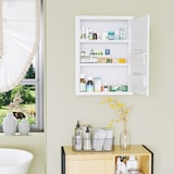 thumbnail of Botiquín de pared de acero botiquín para medicinas de 3 niveles armario de botiquín con cerradura y 2 llaves para cocina baño 40x15x53,5 cm blanco