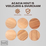 thumbnail of IvoQ Acacia Houten Onderzetters - Stijlvolle Bescherming voor Elke Tafel - Set van 6