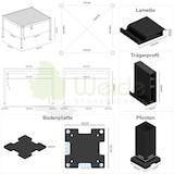thumbnail of Weide Deluxe | Pergola Voll Aluminium freistehend | 3,6 x 4 M | Lamellendach anthrazit