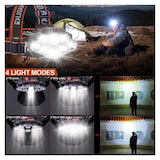 thumbnail of Lanterna de cabeça LED recarregável, 18000 lúmenes 4 modos 8 lanternas de cabeça LED, IPX4 à prova de água