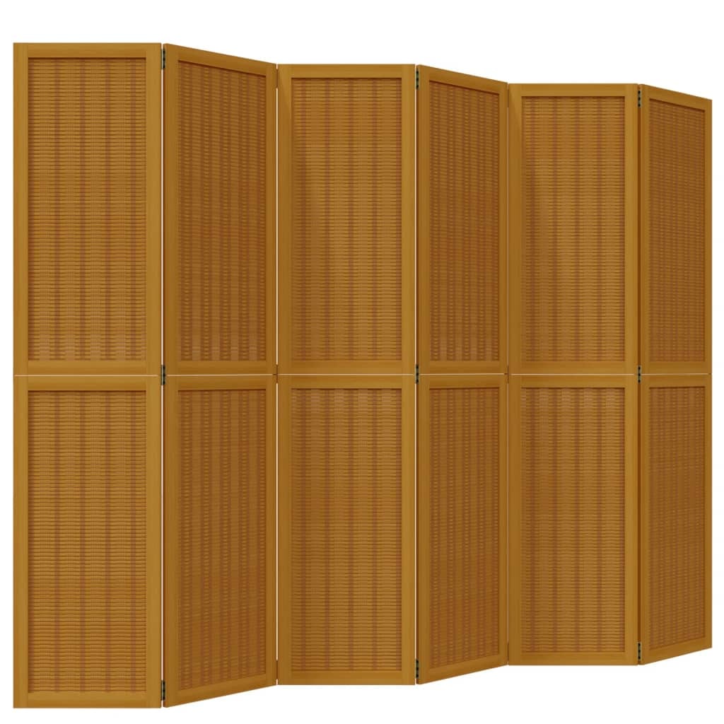 vidaXL Kamerscherm met 6 panelen massief paulowniahout bruin