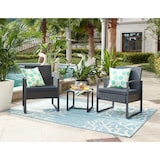 thumbnail of Möbilia Sitzgruppe 5-tlg Polyrattan | 2 Stühle inkl. Kissen B60 x T62 x H80 cm | Tisch B40 x T40 x H37 cm | anthrazit-grau | 10020001 | Serie GARTEN