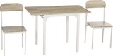 thumbnail of Essgruppe 3-teilig klappbar 75x110x70 cm MDF Stahl 2 Stühle Esszimmer Küche Platzsparend Modern Natur Holzoptik
